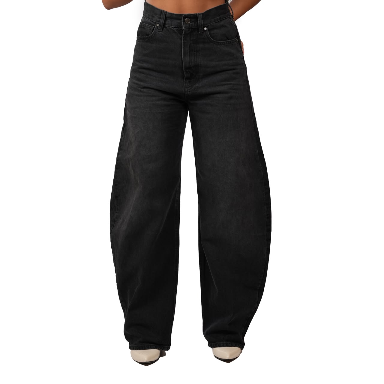 High Waist Baggy Black Jeans